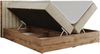 Boxspringbett mit dekorativem Kopfteil und zwei Bettkästen, Eiche Holzrahmen - ALBERO 4 - 180x200 cm - Beige Velours - H4 Bild 5