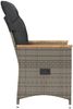 vidaXL Gartensessel Verstellbar mit Kissen Grau Poly Rattan 365644 Bild 5