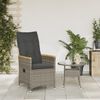 vidaXL Gartensessel Verstellbar mit Kissen Grau Poly Rattan 365644 Bild 3