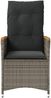 vidaXL Gartensessel Verstellbar mit Kissen Grau Poly Rattan 365644 Bild 4