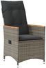 vidaXL Gartensessel Verstellbar mit Kissen Grau Poly Rattan 365644 Bild 2