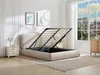 Vente-unique - ZORIMA Bett Stoff Beige - B 227 cm x H 110 cm x L 221 cm Bild 2
