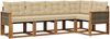 vidaXL Outdoor-Sofagarnitur mit Kissen 5 pcs Natur und Beige 3381949 Bild 2