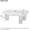 Merax Unregelmäßiger Couchtisch in Wolkenform, 107cm Länge, 66cm Breite, 40.5cm Höhe, MDF-Tischplatte und PVC-Beine, Weiß Bild 4