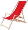 Strandliege Holz Liegestuhl Gartenliege Sonnenliege Strandstuhl Faltliege - Rot Bild 5