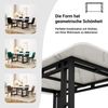 Esstisch mit MDF-Tischplatte & Metallgestell, 140x80 cm, Schwarz/Weiß Bild 2