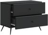 vidaXL Nachttisch Schwarz 62 x 34,5 x 47,5 cm Holzwerkstoff 895466 Bild 3