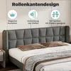 Polsterbett mit Lattenrost, 180x200 cm, Doppelbett, Kopfteil mit seitlichen Ohren, Samt Bild 4