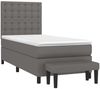 vidaXL Boxspringbett mit Matratze Grau 90x190 cm Kunstleder 3137639 Bild 3