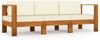 vidaXL 3-Sitzer-Gartensofa mit Cremeweißen Auflagen Massivholz Akazie 3057927 Bild 2