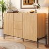 Modernes Sideboard mit geometrischer Struktur , Doppeltüren , Mittlere Schublade , Viel Stauraum , Multifunktionaler Aufbewahrungsschrank für Wohn-/Esszimmer Bild 2