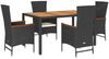 vidaXL 5-tlg. Garten-Essgruppe mit Kissen Schwarz Poly Rattan 3277508 Bild 2