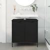 vidaXL Waschbeckenschrank Schwarz 60,5 x 33,5 x 61 cm Holzwerkstoff 883415 Bild 4