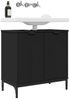 vidaXL Waschbeckenschrank Schwarz 60,5 x 33,5 x 61 cm Holzwerkstoff 883415 Bild 3