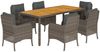 vidaXL 7-tlg. Garten-Essgruppe mit Kissen Grau Poly Rattan 3211876 Bild 2