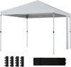 Faltbarer Pavillon 3x3 m mit Aufbewahrungstaschen und Ballastsäcken, aus Metall und Oxford-Gewebe, weiß Bild 2