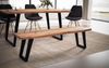 Esszimmerbank 120x40x45,5cm Akazie Massivholz Metall Baumkante U-Beine Modern Bild 3