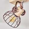 hofstein Deckenleuchte »Cotes« Deckenlampe, Holz/Metall, Natur/Rostfarbene Schirme, ohne Leuchtmittel, Holzbalken, Textilkabel u. verstellbaren Strahlern, E27, Gitter-Optik Bild 3