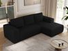 Ecksofa mit Schlaffunktion, Bettkasten und losen Kissen für das Wohnzimmer - TRENTINO - Schwarz Boucle - rechts Bild 4
