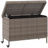 vidaXL Gartentruhe mit Rollen Grau 110x55x73 cm Poly Rattan 4103828 Bild 3