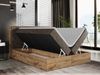 Boxspringbett mit Kopfteil und Topper, Polsterbett - NESSI - 140 x 200 cm - Braun Velvet - H3 - Topper T25 Bild 2