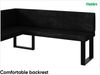 MEBLINI Eckbank für Esszimmer mit ausziehbarem Tisch - Küchenbank - Essecke - Sitzecke Küche - PETER - U-Beine 128x168x87cm Links - Graphit Samt/M Schwarz Hochgl. Bild 5