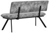 B&D home Sitzbank JUNA | Esszimmerbank 140cm gepolstert mit Rückenlehne Metallgestell für Esszimmer, Flur | industrial | Wildleder Optik Grau Bild 3
