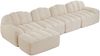 4-Sitzer Sofa 366×165×79 cm aus Granuliertes Fleece rahmenlos modular mit Ottomane, weiß Bild 5