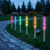 6x RGB LED Solar-Steckleuchte, Luftblasen, Edelstahl, H 29,5 cm Bild 3