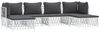 vidaXL 6-tlg. Garten-Lounge-Set mit Kissen Weiß Stahl 3186900 Bild 3