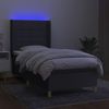 vidaXL Boxspringbett mit Matratze & LED Stoff Dunkelgrau 90x190 cm Bild 3