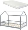 Hausbett Hesel mit Matratze und Rausfallschutz 120x200cm Grau [en. casa] Bild 2