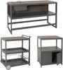 Aluminium Outdoor-Küche 3-teilig HWC-M64, Außenküche Garten Servierwagen Eiskübel Schrank ~ anthrazit, dunkle Holzoptik Bild 5