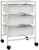 HOMCOM Servierwagen mit 3 Etagen, Griffe, (Rollwagen, 1 St, Aufbewahrungswagen), für Küche, Wohnzimmer, 40,8 x 33,5 x 60,5 cm, Weiß Bild 2