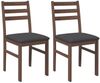 vidaXL Esszimmerstühle mit Kissen 2 Stk. Braun Massivholz Gummibaum 4102418 Bild 2