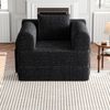Schlafsofa mit Armlehnenfach & Stahlrahmen, umwandelbar Einzelsitz Sofa Bett mit rutschfester Unterlage,Schwarz Bild 3