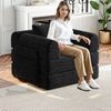 Schlafsofa mit Armlehnenfach & Stahlrahmen, umwandelbar Einzelsitz Sofa Bett mit rutschfester Unterlage,Schwarz Bild 4