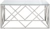 vidaXL Couchtisch Silbern Edelstahl und Hartglas 349979 Bild 4