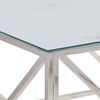 vidaXL Couchtisch Silbern Edelstahl und Hartglas 349979 Bild 5