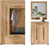 Home affaire Garderoben-Set Cantara, moderne Garderobe, Komplettset mit viel Stauraum, (Komplett-Set, 3-St), enthält Garderobenschrank, Kompaktgarderobe inkl. Sitzkissen & Spiegel Bild 3