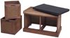 Sitzbank HWC-J49, Polsterbank Garderobenbank, Kissen Aufbewahrungsboxen Staufach 47x75x40cm ~ braun, Polster schwarz Bild 3