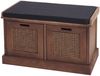 Sitzbank HWC-J49, Polsterbank Garderobenbank, Kissen Aufbewahrungsboxen Staufach 47x75x40cm ~ braun, Polster schwarz Bild 4