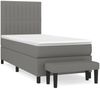 vidaXL Boxspringbett mit Matratze Dunkelgrau 100x200 cm Stoff 3136734 Bild 2