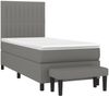 vidaXL Boxspringbett mit Matratze Dunkelgrau 100x200 cm Stoff 3136734 Bild 3