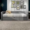 Schlafsofa, 90x200cm/180x200cm, Ausziehbett mit Bettfunktion, inkl. Lattenrost, Bezug aus Samt, Einzelbett, Doppelbett, Jugendbett Bild 3