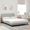 vidaXL Bett mit Matratze "Hanko" Hellgrau 140x200 cm Samt 3208598 Bild 3