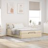 vidaXL Ottomane Bett mit Matratze & LEDs Creme 140x200 cm Stoff 3312234 Bild 4