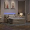 vidaXL Ottomane Bett mit Matratze & LEDs Creme 140x200 cm Stoff 3312234 Bild 3
