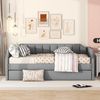 Merax Jugendbett, Kinderbett 90 x 200(190)cm Daybett, Gepolstertes Einzeltagesbett mit Rollbett, Grau Bild 2