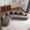 6-Sitzer Wohnlandschaft B 327 x T 215 x H 80 cm aus Chenille in Grau Bild 4